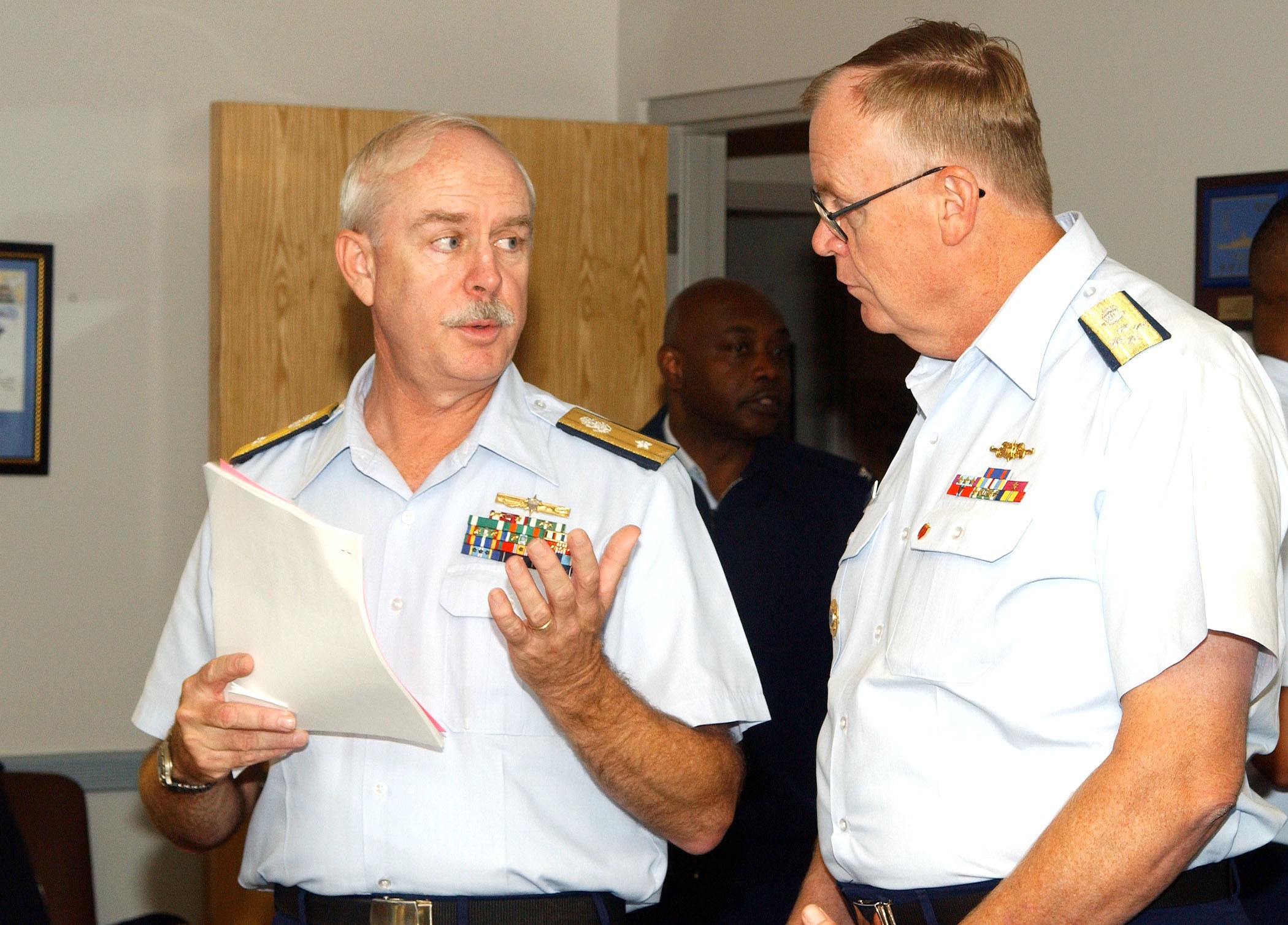 A photo of Rear Admiral Bennis and Admiral Loy, September, 2001